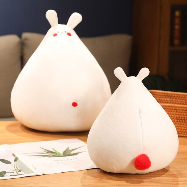 Zuki the White Bunny Plushie with Mini Face