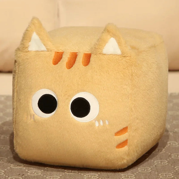 20CM Square Cat Plush Pillow Cute Big Eyes Black Kitten Stuffed Soft Cushion Sofa Bedroom Decoration Gifts