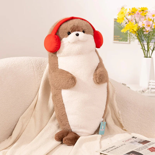 Cartoon Earphone Seal Sea Otter Plush – A Round Bundle of Joy