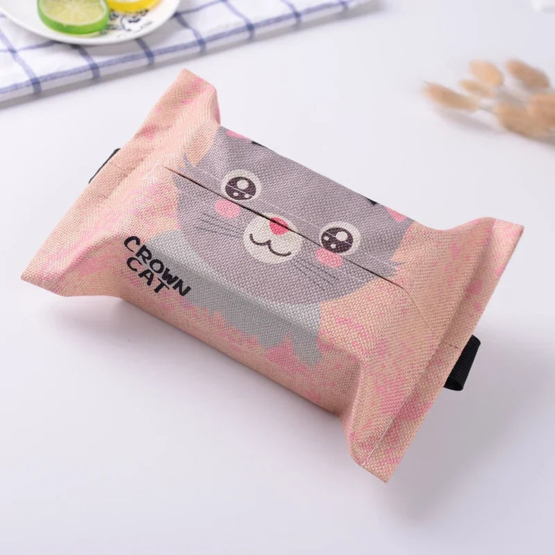 Car Tissue box plush cute cartoon bear duck seat back hanging drawer cover