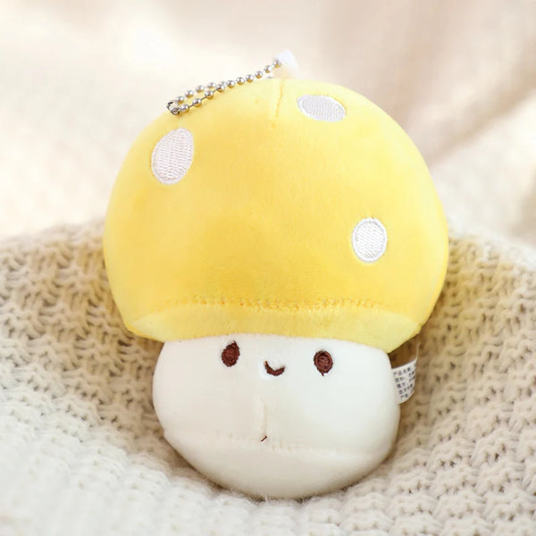 Kawaii Colorful Mushroom Plush Keychain – Pocket-Sized Whimsy for Everyday Joy