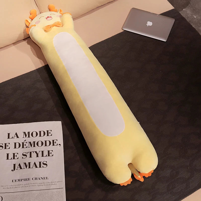 Washable Cartoon Dragon Long Pillow Plush Stuffed Sleeping Kawaii Animal