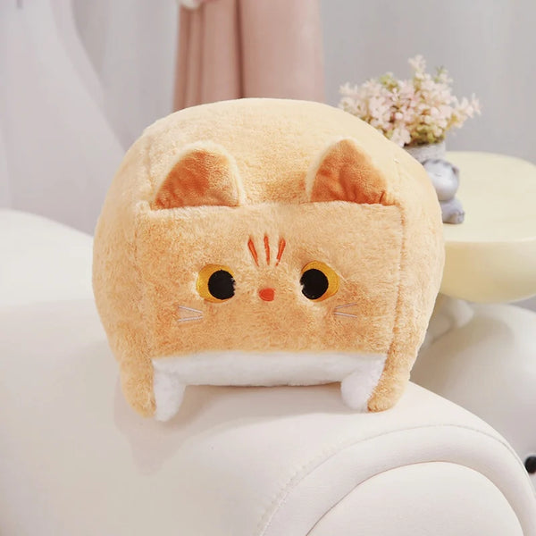 Square Cat Throw Pillow Cute And Funny Soft And Comfortable Sleep With The Pillow