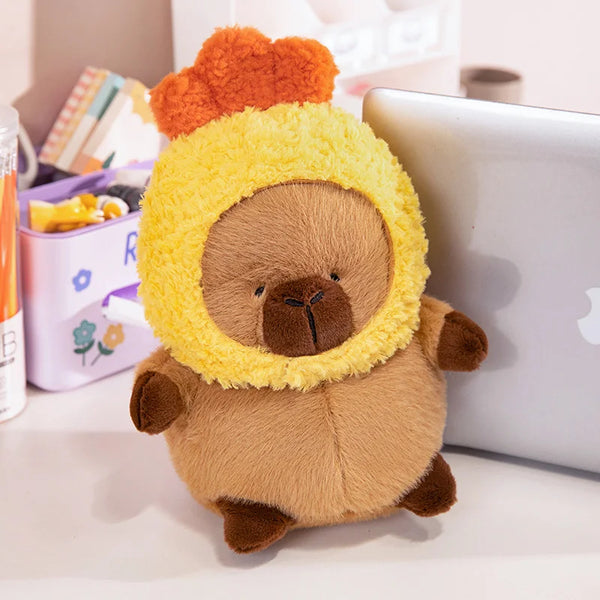 Cute Cartoon Capybara with Hat Plush Toy