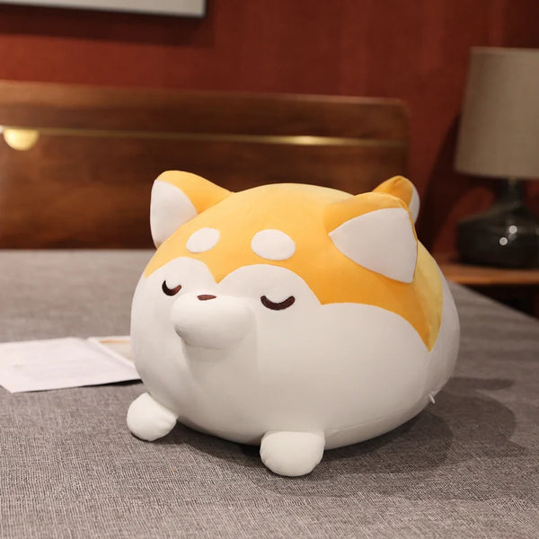 Lovely Lying Fat Shiba Inu Dog Plush Pillow Stuffed Soft Toys Cute Animal Husky Dog