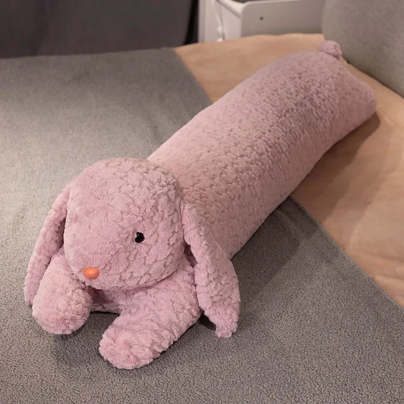 Kawaii Long Giant Curly Animal Bunny Plush Pillow – Soft Sleep Companion for Kids and Home Decor