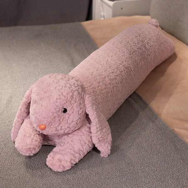 Kawaii Long Giant Curly Animal Bunny Plush Pillow – Soft Sleep Companion for Kids and Home Decor