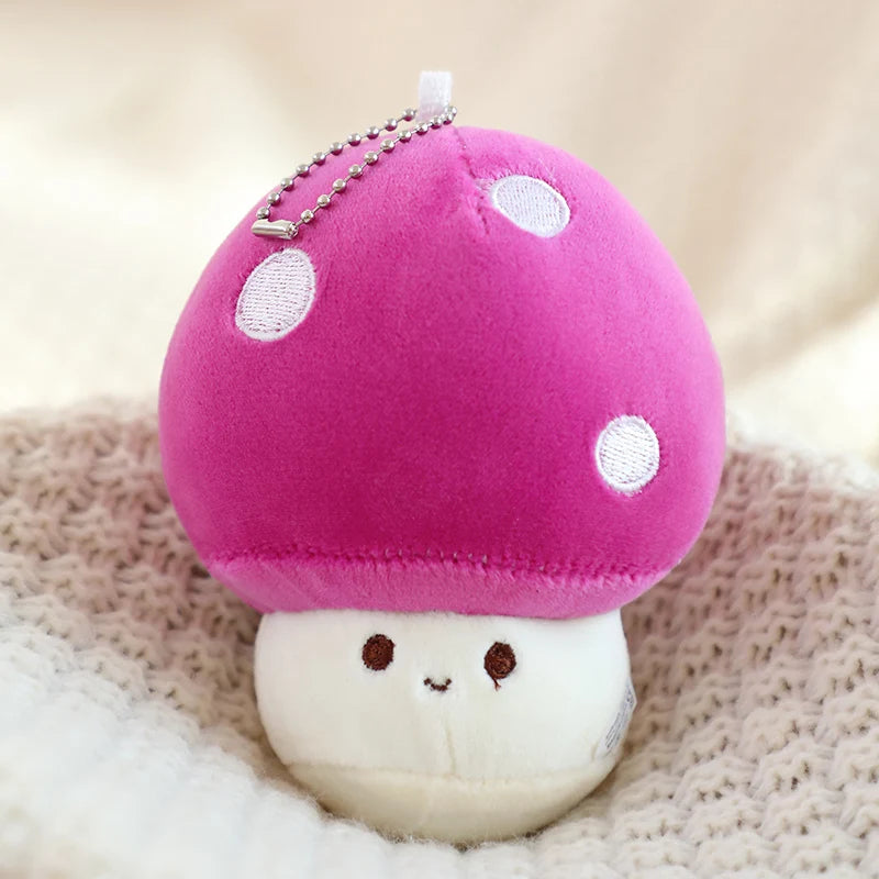 Kawaii Colorful Mushroom Plush Keychain – Pocket-Sized Whimsy for Everyday Joy