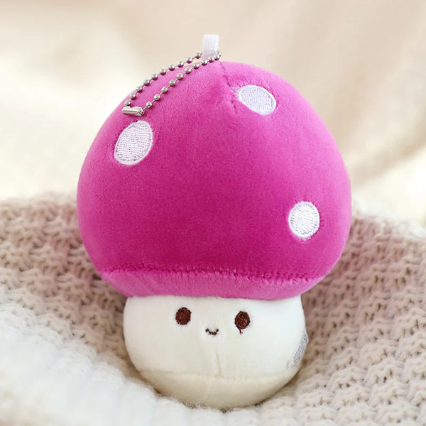 Kawaii Colorful Mushroom Plush Keychain – Pocket-Sized Whimsy for Everyday Joy