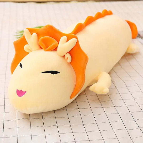 Cute Long Dragon Plush Toy Soft Cartoon Animal Three Colors Dinosaur Stuffed Doll