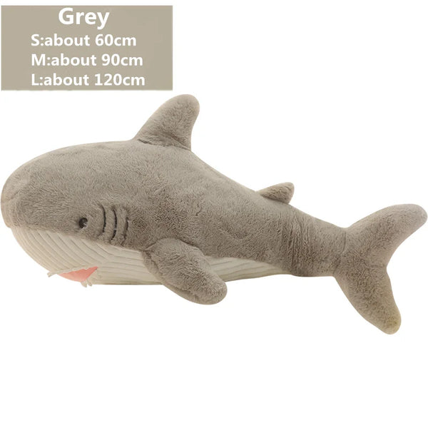 Blue Narwhal and Grey Shark Plush Toys – Soft Sea Animal Pillows