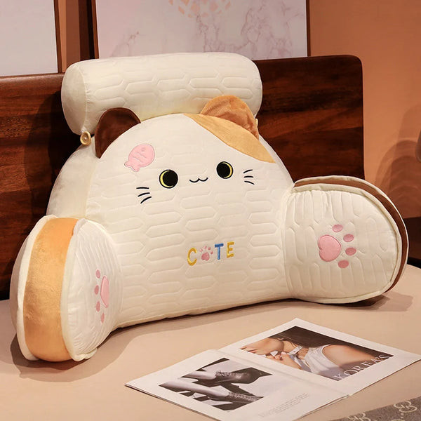 Soft Cartoon Cats Pillow – Plush Lumbar Support Chair Cushion & Home Decor