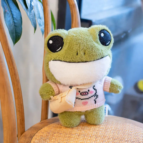 Cute Big Eyes Frog Plush Toy Stuffed Animals Soft Sweater