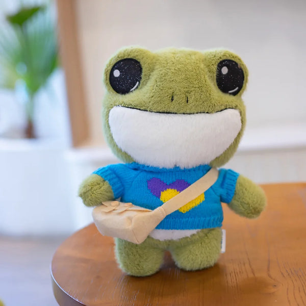 Cute Big Eyes Frog Plush Toy Stuffed Animals Soft Sweater