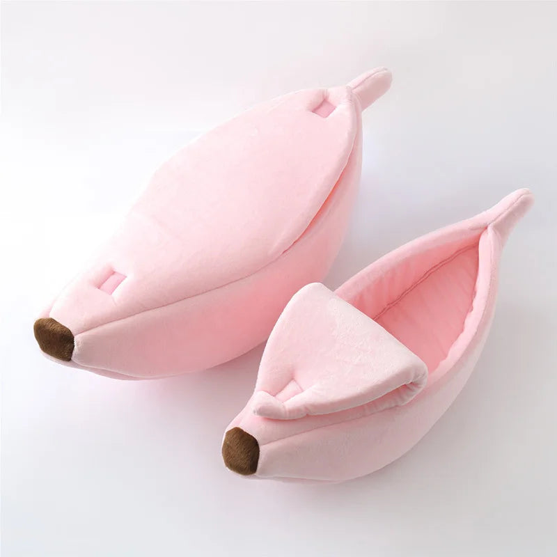 Banana Cat Bed House Funny Cute Cozy Cat Mat Beds Warm Durable Portable Pet