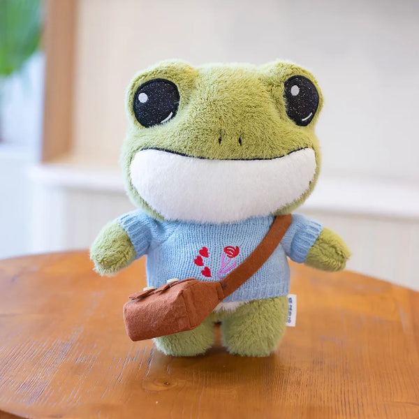 Cute Big Eyes Frog Plush Toy Stuffed Animals Soft Sweater