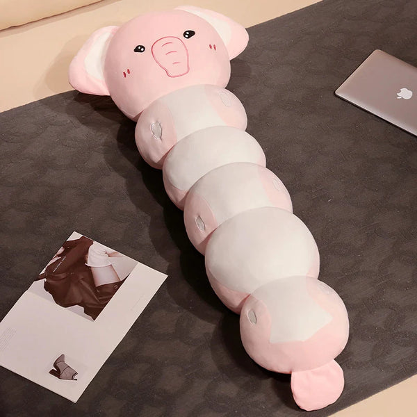Kawaii Long Sleeping Pillow – Cat, Koala & Elephant Plush Companions for Dreamy Rest