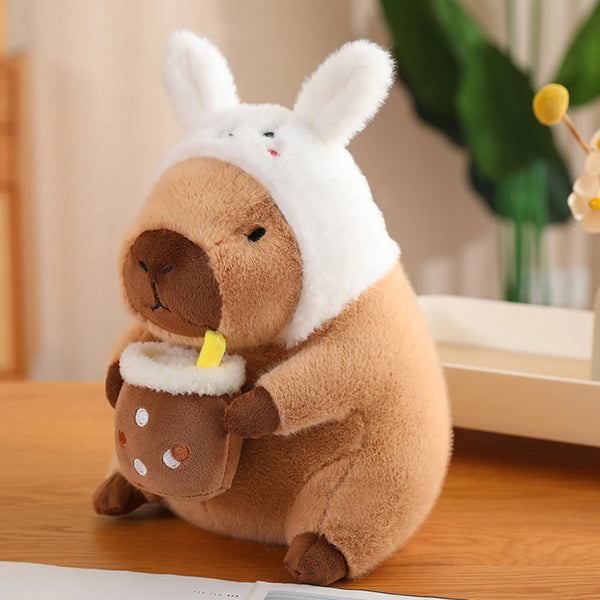 Kawaii Capybara Plush Toy Lovely Capybara Turn to Dinosaur Rabbit Stuffed Doll