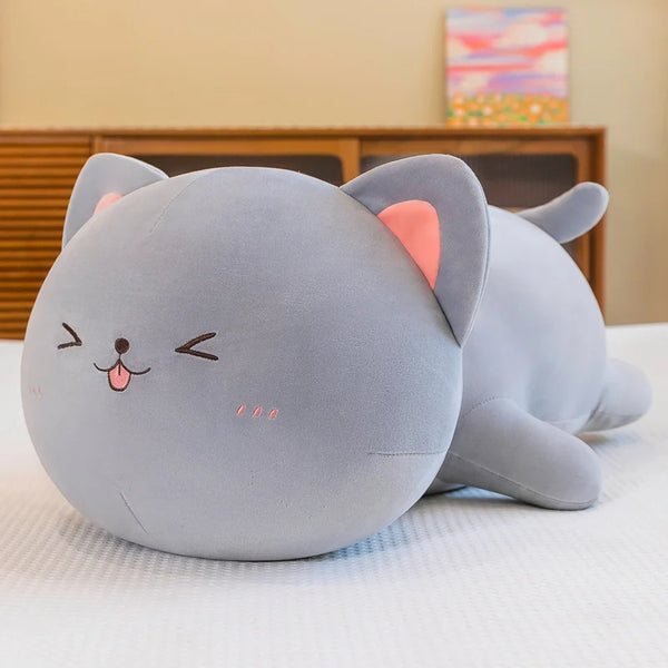 Cute Soft Cat Plush Pillow – Kawaii Sofa Cushion for Kids