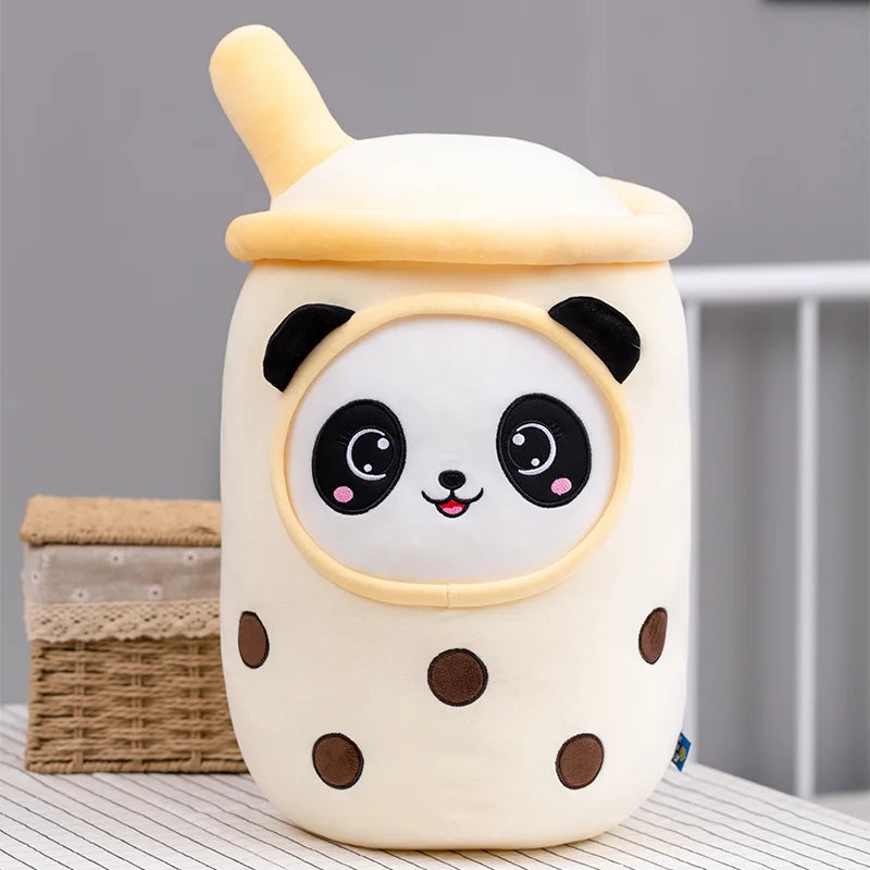 Boba Plushies Mini Dolls in a Boba Cup Can Flip Boba Tea Toy Many Size Boba Tea