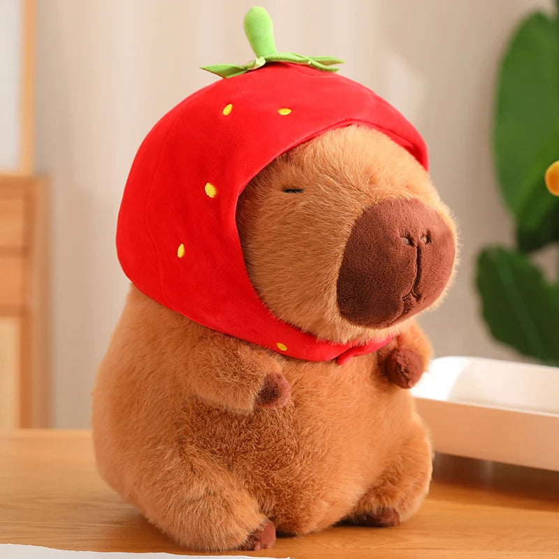 Capybara Cosplay Plush Series – Strawberry, Turtle, Poop, Hamburger