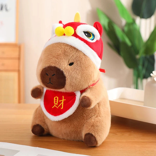 New Year Capybara Plush Doll – Soft Cartoon Toy Pillow Gift