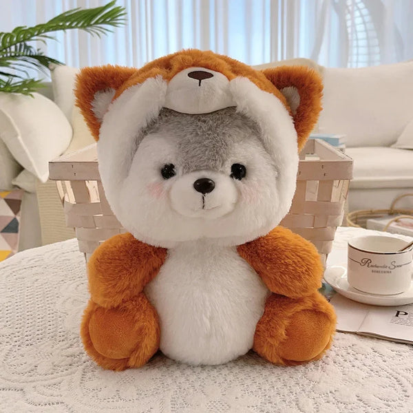 Cartoon Husky Plush Toy in Cosplay – Cute Kawaii Animal Dolls for Christmas Gifts