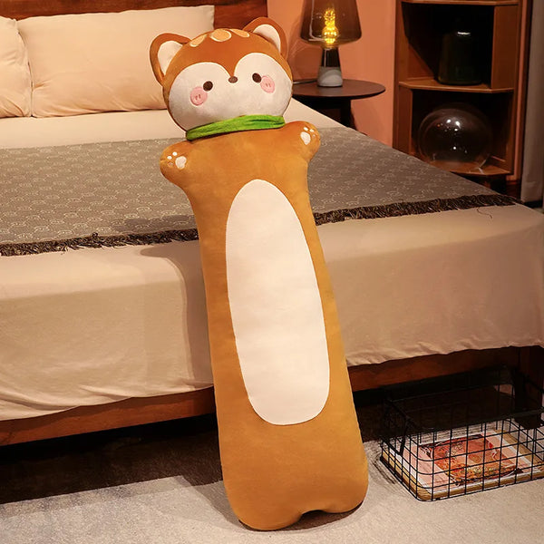 Cute Soft Long Fox Cat Monkey Rabbit Husky Plush Toys Stuffed Animal Cushion