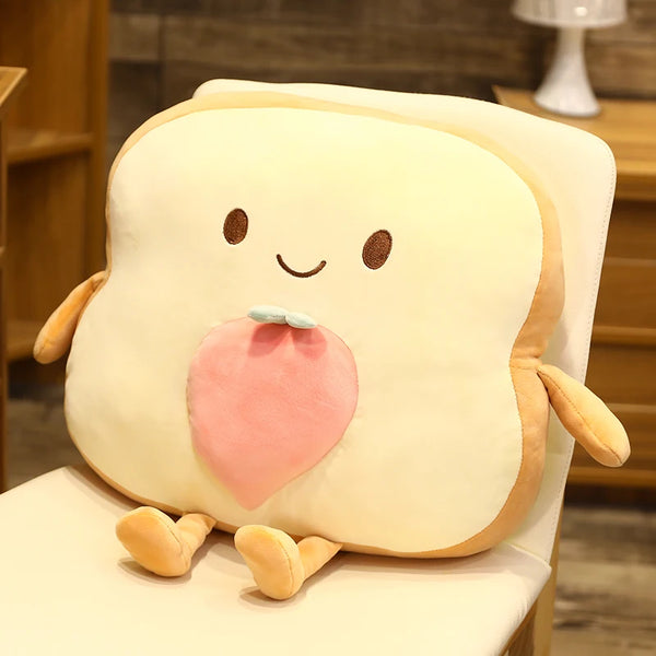 Creative Toast Sliced Bread Toy 45*40cm 13 Kinds Combining Fruits Animals Cute Smile Figured Food Pillow with Legs Arms Gift