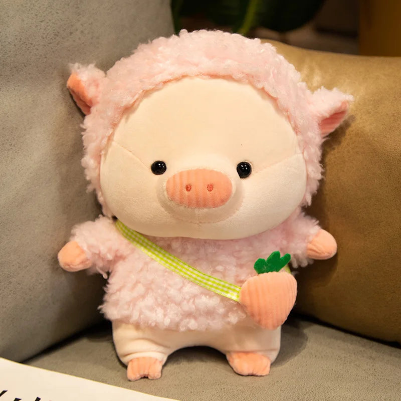Lovely Pig Plush Toy in Rabbit & Bear Cosplay – Soft Stuffed Animal for Kids
