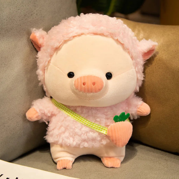 Lovely Pig Plush Toy in Rabbit & Bear Cosplay – Soft Stuffed Animal for Kids