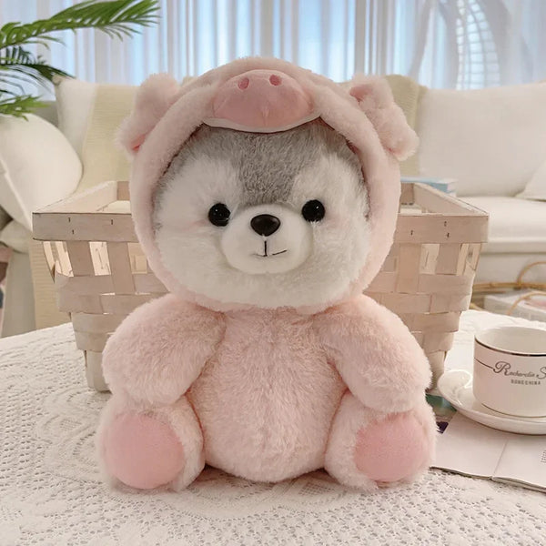 Cartoon Husky Plush Toy in Cosplay – Cute Kawaii Animal Dolls for Christmas Gifts