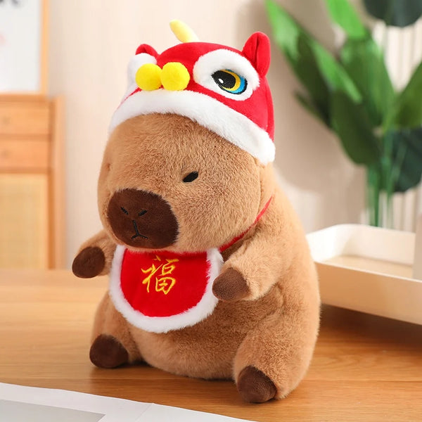 New Year Capybara Plush Doll – Soft Cartoon Toy Pillow Gift