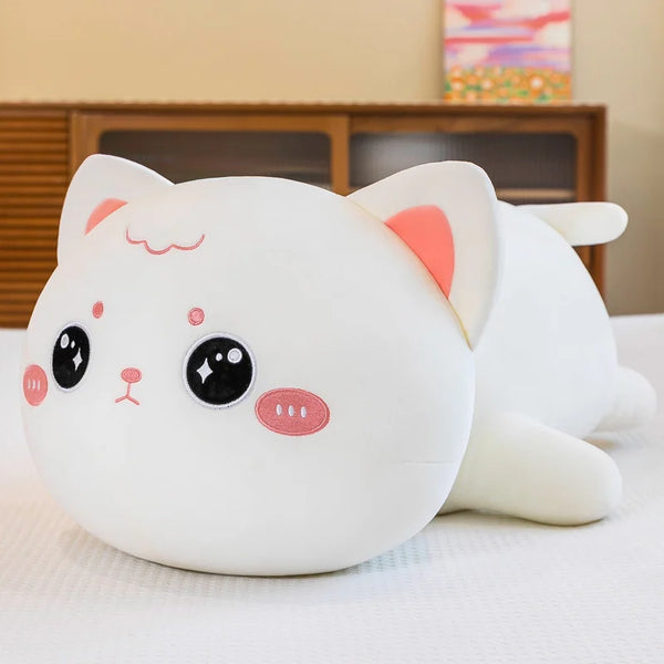 Cute Soft Cat Plush Pillow – Kawaii Sofa Cushion for Kids