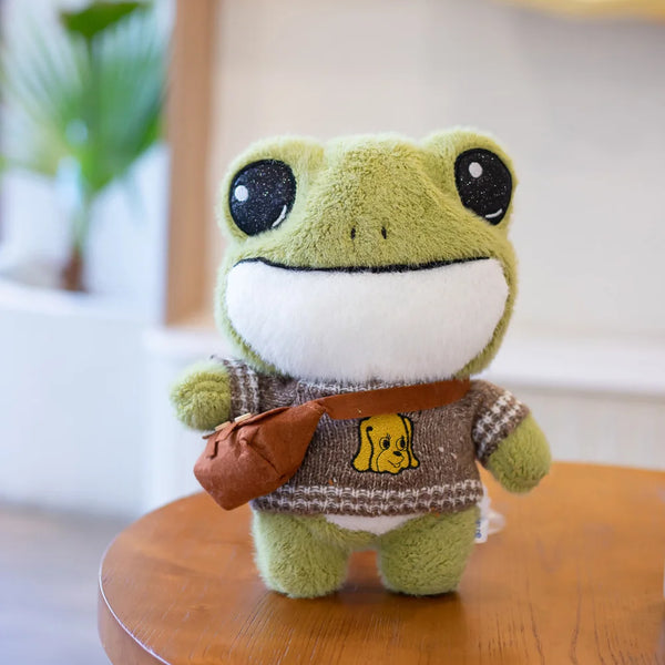 Cute Big Eyes Frog Plush Toy Stuffed Animals Soft Sweater