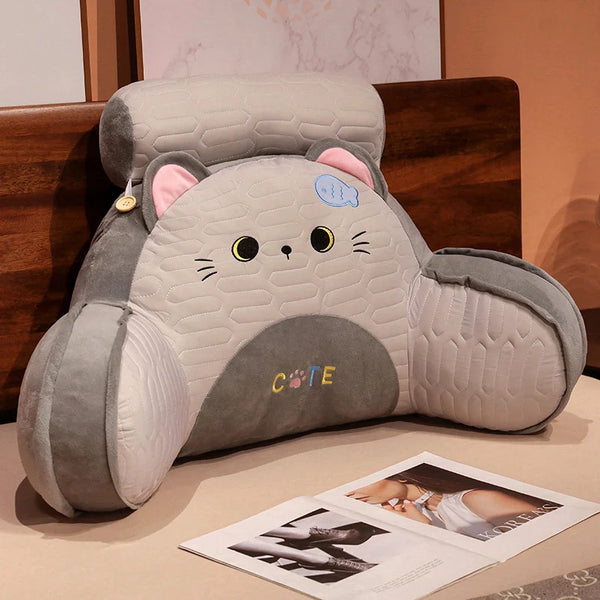 Soft Cartoon Cats Pillow – Plush Lumbar Support Chair Cushion & Home Decor