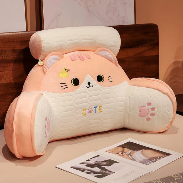 Soft Cartoon Cats Pillow – Plush Lumbar Support Chair Cushion & Home Decor