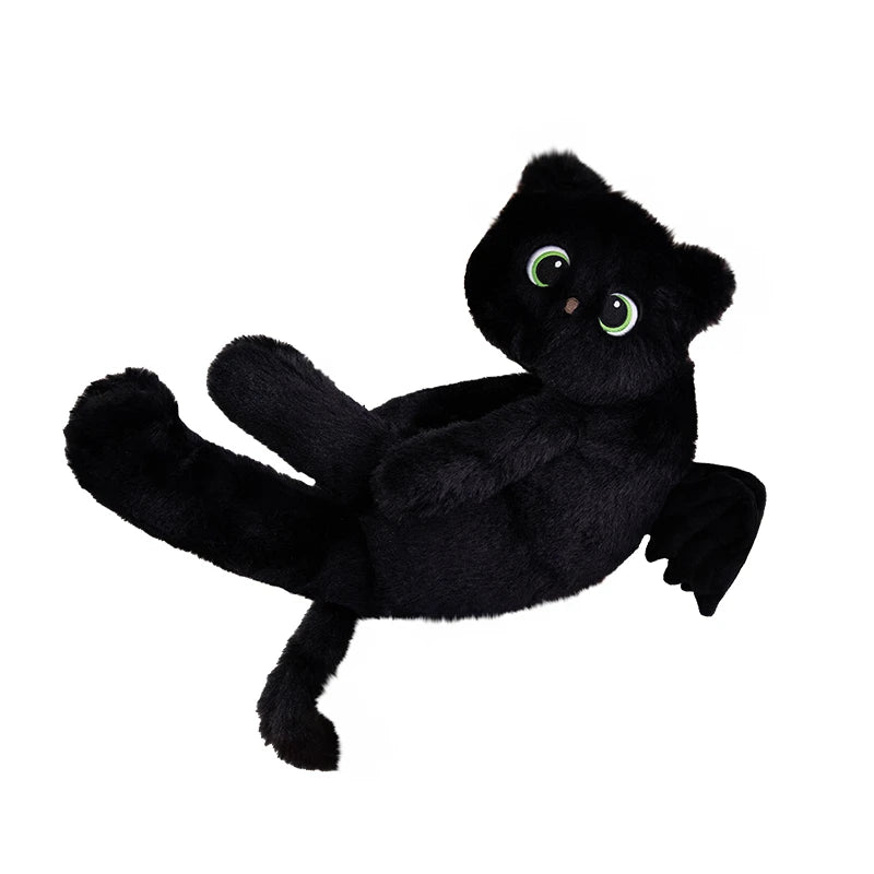 Cute Black Cat Soft Pillow Big Eyes With Wings Kitten Stuffed Doll Halloween Decoration