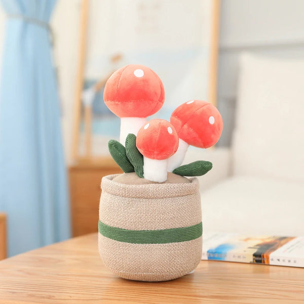 25-35cm Cute Plants Series Plush Toy Lifelike Tulip Mushroom Bluebell Flowers Dolls Stuffed Soft Kids Toys Kawaii Room Decor
