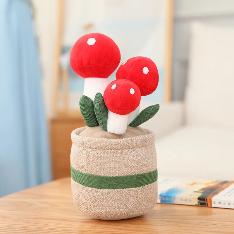 25-35cm Cute Plants Series Plush Toy Lifelike Tulip Mushroom Bluebell Flowers Dolls Stuffed Soft Kids Toys Kawaii Room Decor