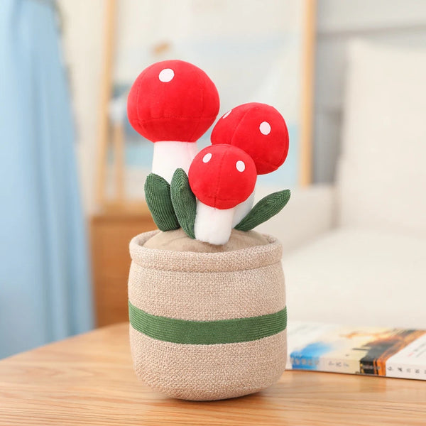 25-35cm Cute Plants Series Plush Toy Lifelike Tulip Mushroom Bluebell Flowers Dolls Stuffed Soft Kids Toys Kawaii Room Decor