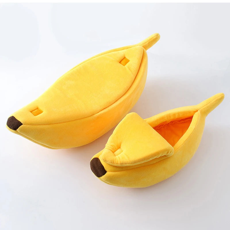 Banana Cat Bed House Funny Cute Cozy Cat Mat Beds Warm Durable Portable Pet