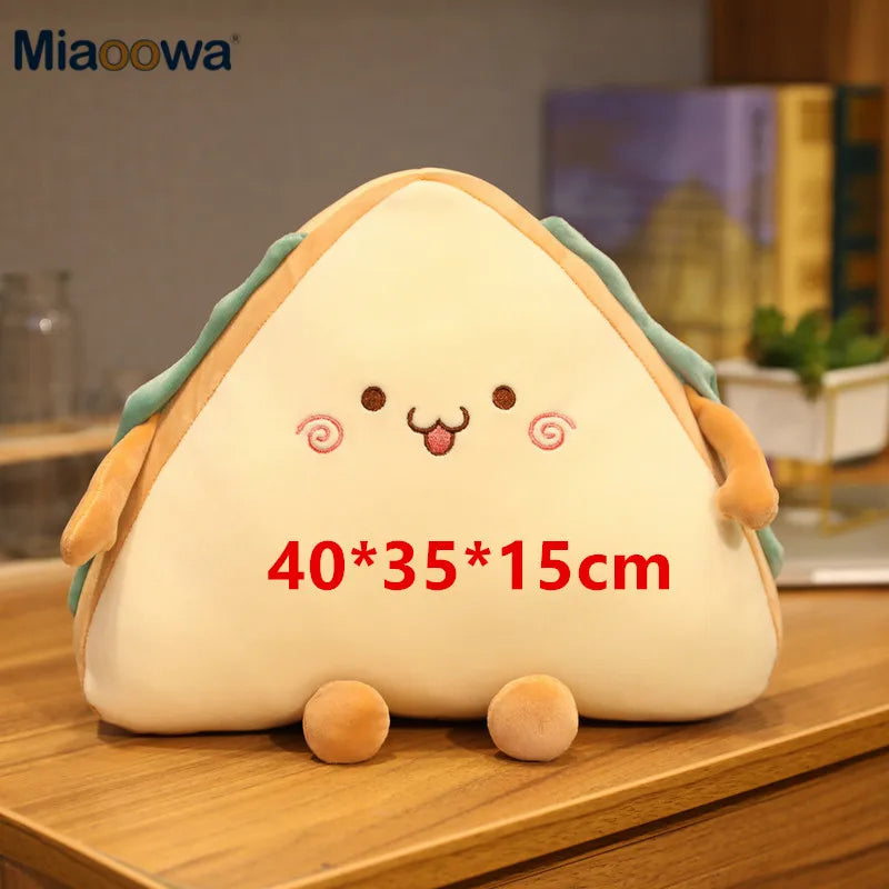 Food Sandwich Cake Plush Toy Cute Bread Stuffed Soft Nap Sleep Pillow