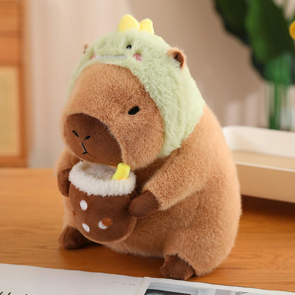 Kawaii Capybara Plush Toy Lovely Capybara Turn to Dinosaur Rabbit Stuffed Doll