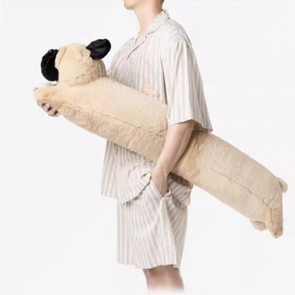 Long Style Throw Pillow Cute Big Size Animals Pug Dog Plush Toy Bed Use Cushion
