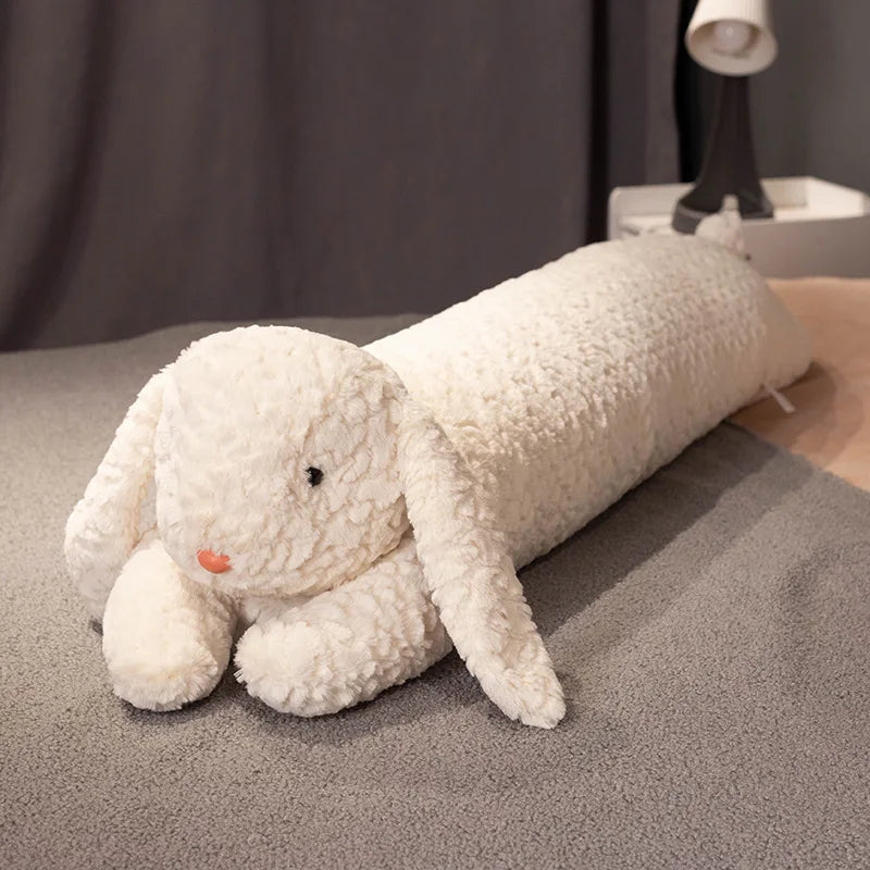 Kawaii Long Giant Curly Animal Bunny Plush Pillow – Soft Sleep Companion for Kids and Home Decor