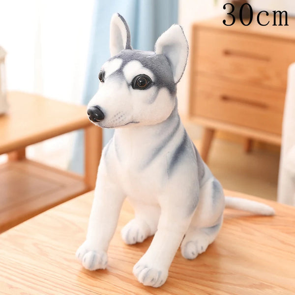 High Quality Big Simulation Dog Plush Toy Stuffed Lifelike Husky Dog Puppy Doll