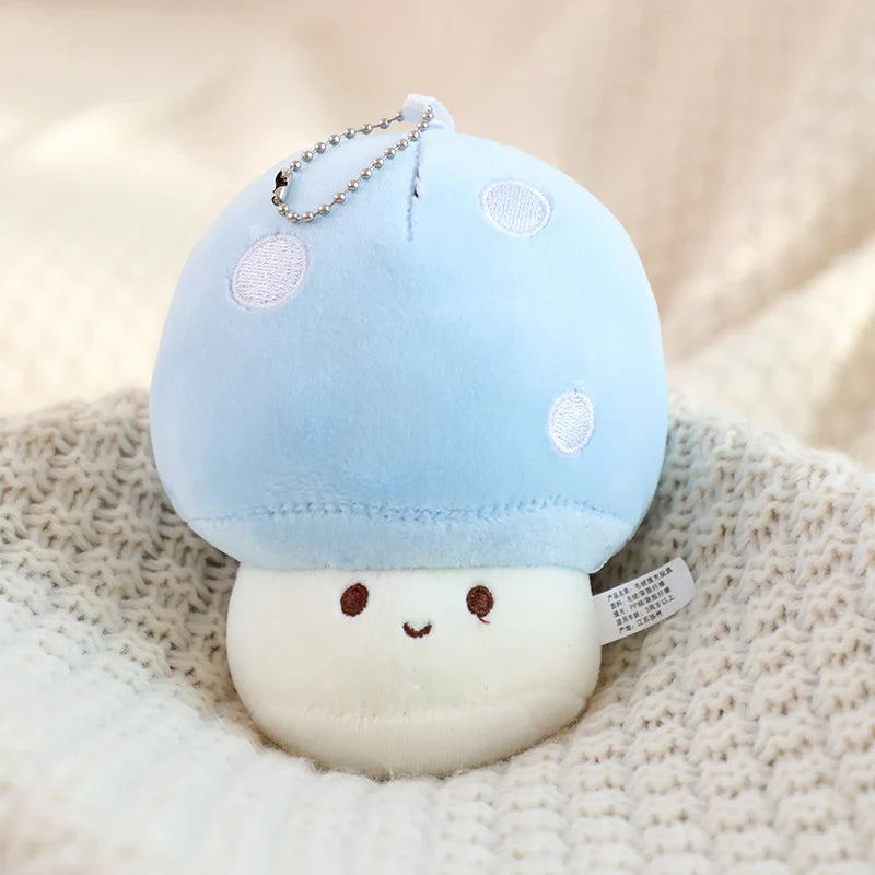 Kawaii Colorful Mushroom Plush Keychain – Pocket-Sized Whimsy for Everyday Joy