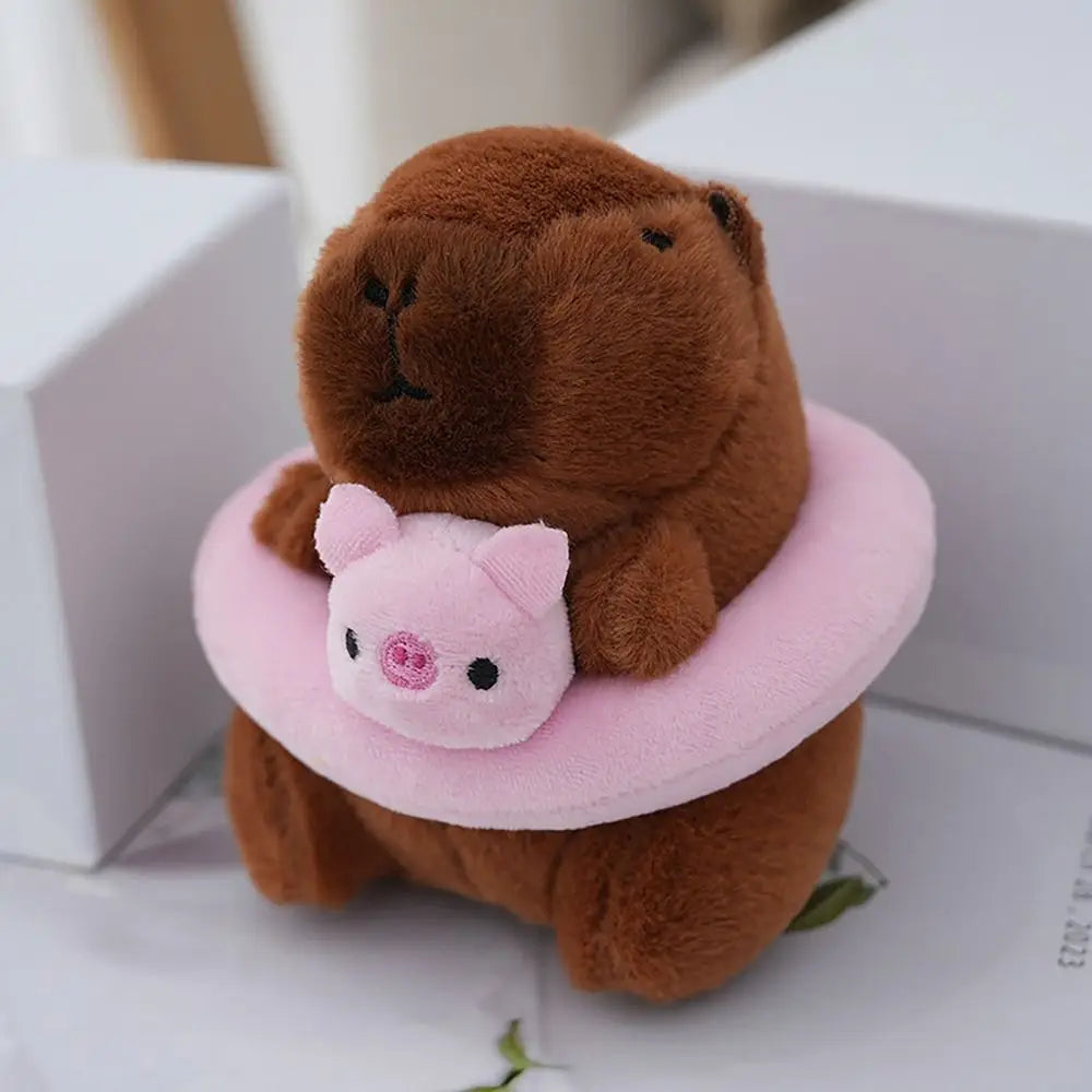 Swimming Ring Capybara Plush Capybara Keychain Stuffed Animals Cute Toy