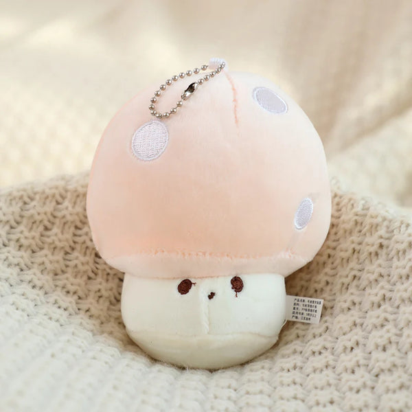 Kawaii Colorful Mushroom Plush Keychain – Pocket-Sized Whimsy for Everyday Joy